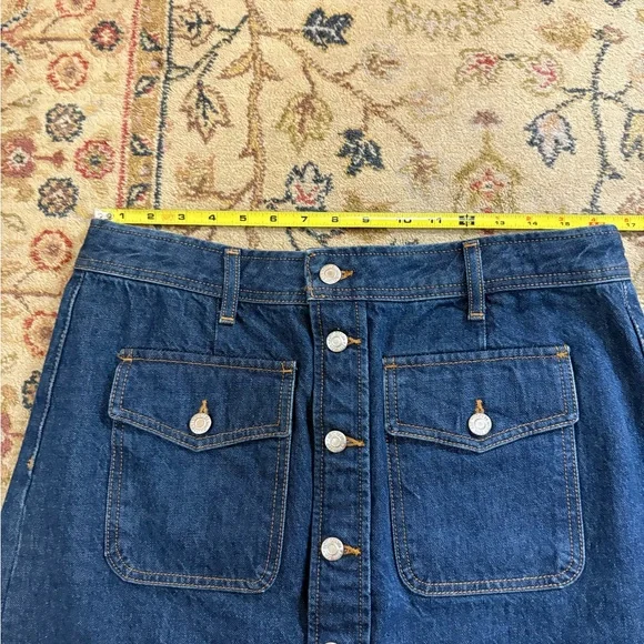 LOFT Denim Button-Front Skirt - Picture 4 of 7